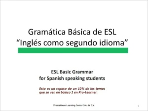 Basic ESL for PRO learners